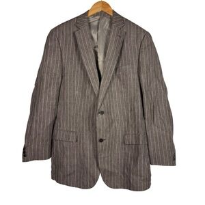 ALFANI Blazer Jacket Mens 42S Pinstripe Slim Fit Linen Wrinkle Resistant Suit Co